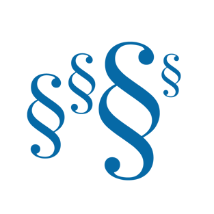 Illustration Paragrafer Blå mot transp bakgrund